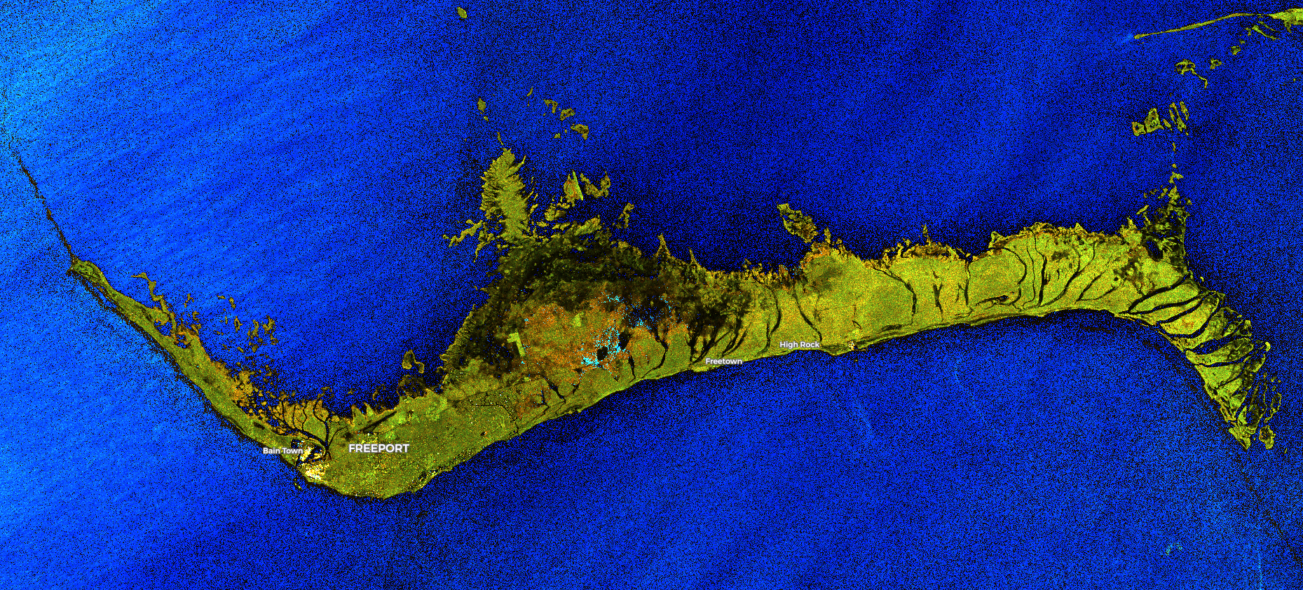 Grand Bahama Island Sentinel-1 SAR image